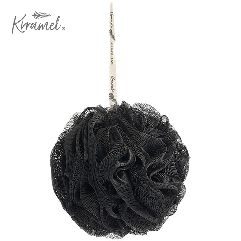 KRRAMEL男士大号沐浴球起泡神器超柔软浴花泡泡洗澡球不散洗澡球沐浴球 竹炭黑