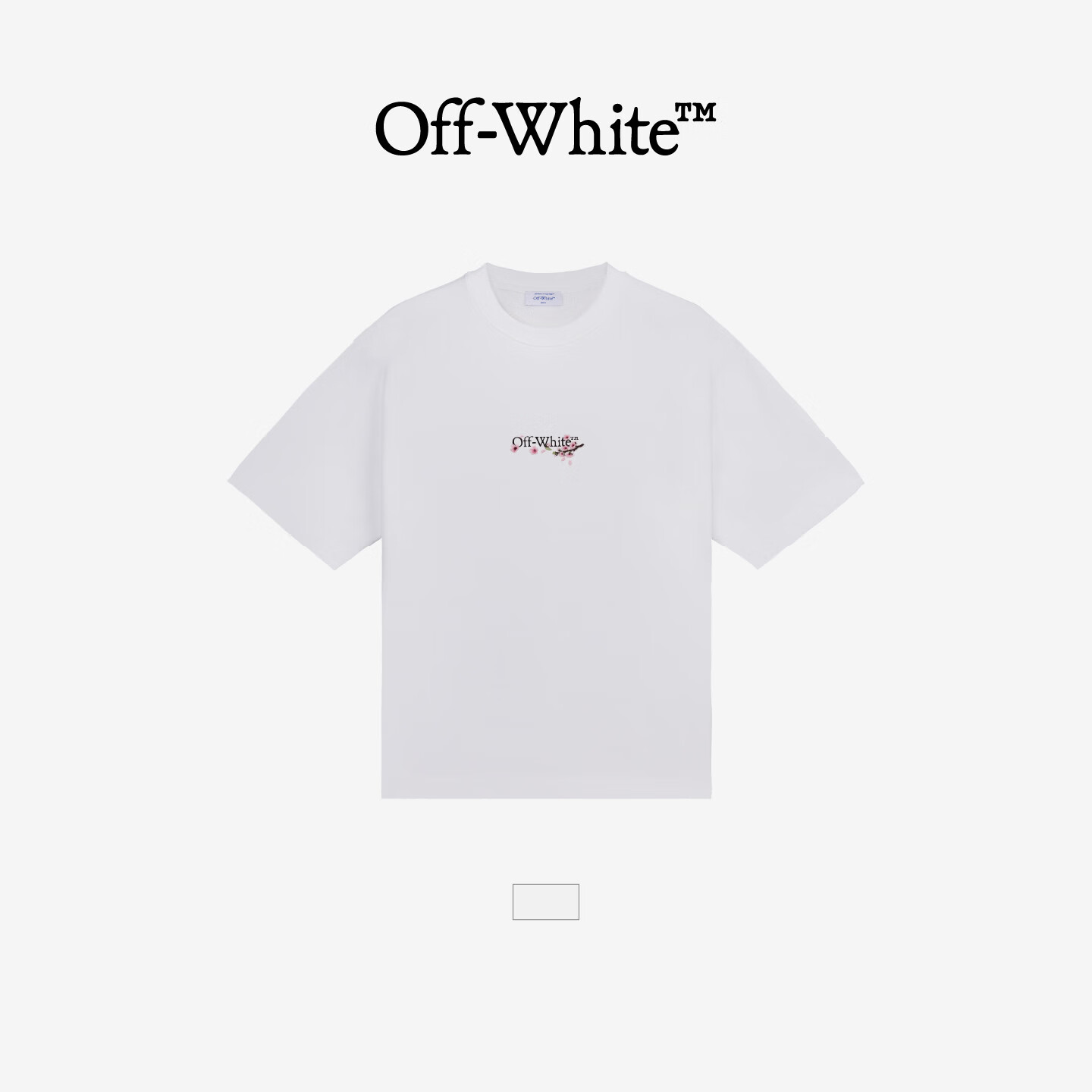 OFF WHITE™情侣装新款双箭头装饰短袖T恤男士高端纯棉短袖衣服女上衣樱花 白色 L