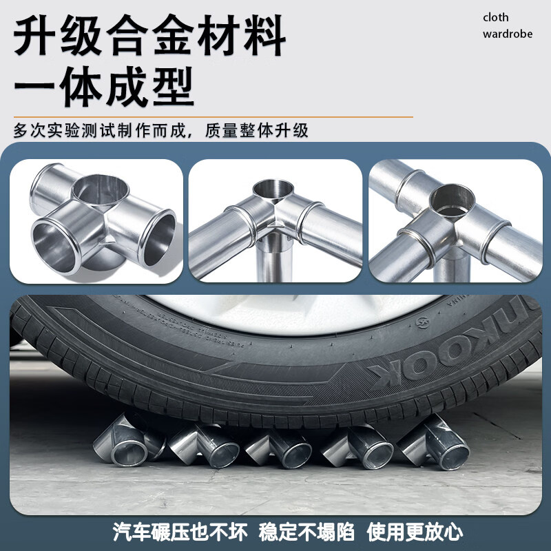 咏幻简易衣柜家用卧室全钢架加粗加厚布衣柜出租房用组装加固结实耐用 [200cm]兔然暴富（加粗钢管 合金接口） 2门组装