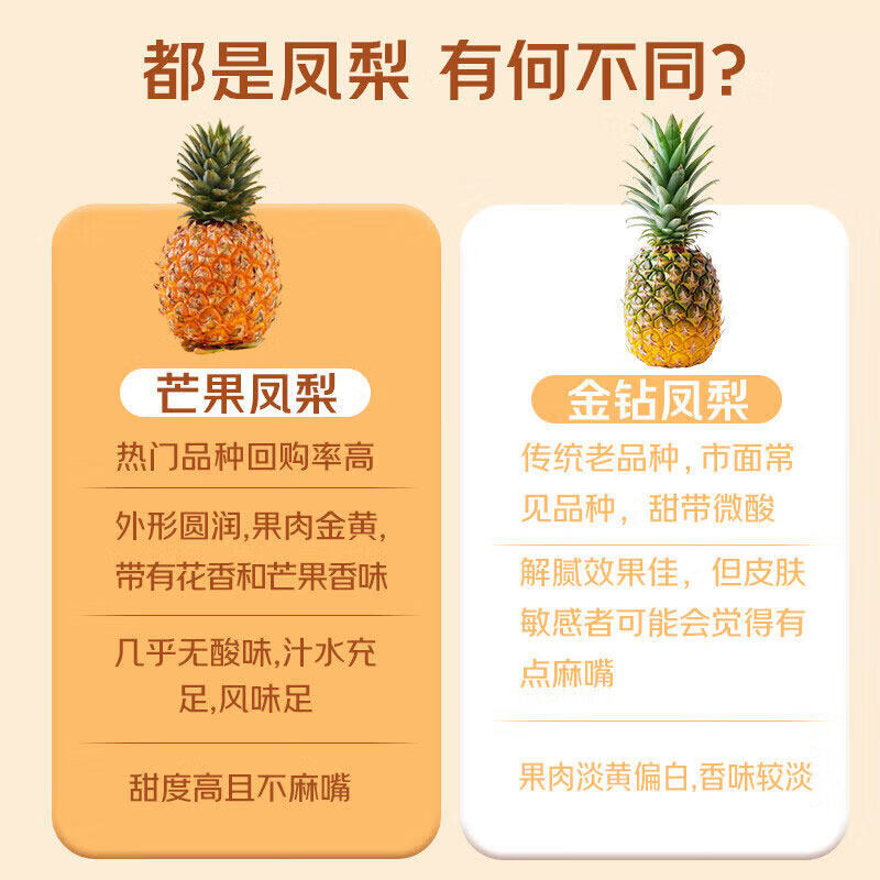 机林有果【树上熟】海南芒果凤梨新鲜热带水果芒果味菠萝特产整箱礼盒 5斤精选中果【2-4个】