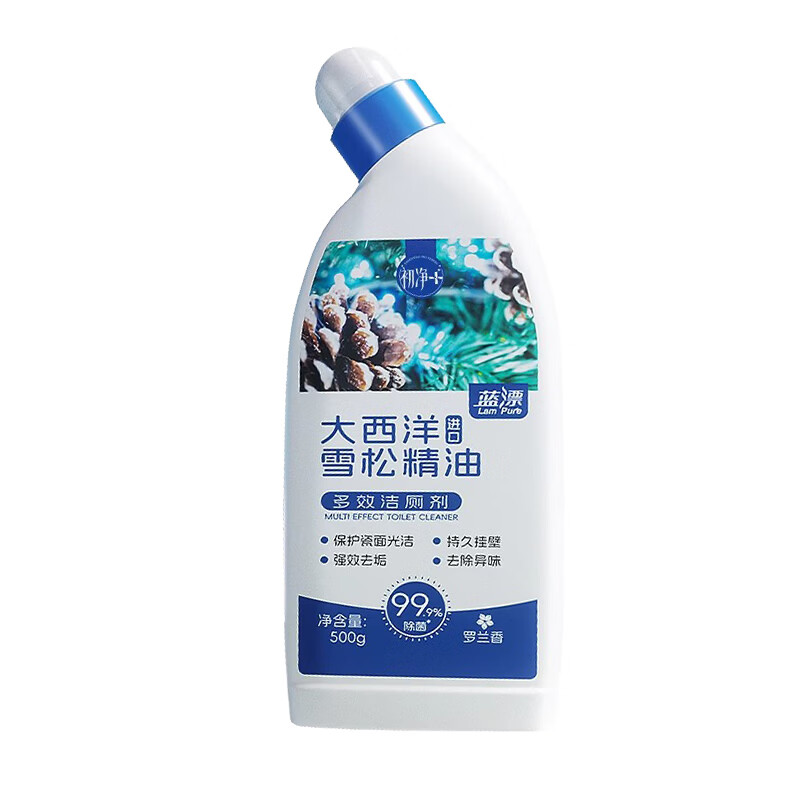 蓝漂洁厕灵马桶清洁剂卫生间厕所去臭味强效去除尿垢洁厕液-lwa 500g 3瓶