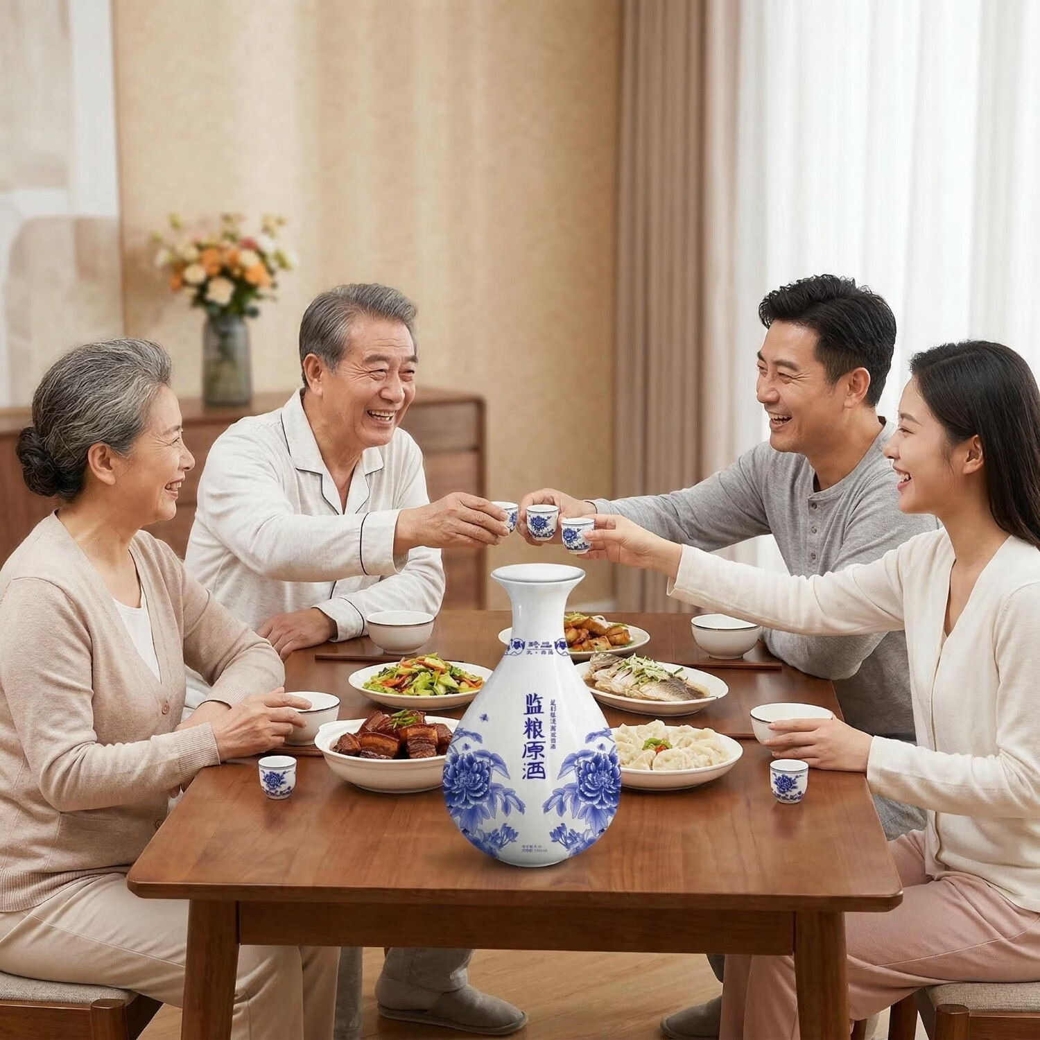 监粮 传统智慧·民间情趣送礼收藏监粮原酒小曲清香是50度青花瓷2.5L礼盒装50度原酒 50度 2500mL 2坛