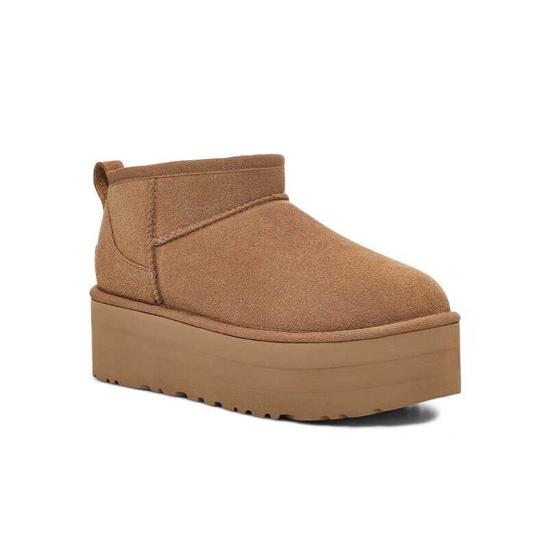UGG冬季女士经典迷你纯色厚底纯色保暖休闲短筒雪地靴1135092 CHE | 栗色 37