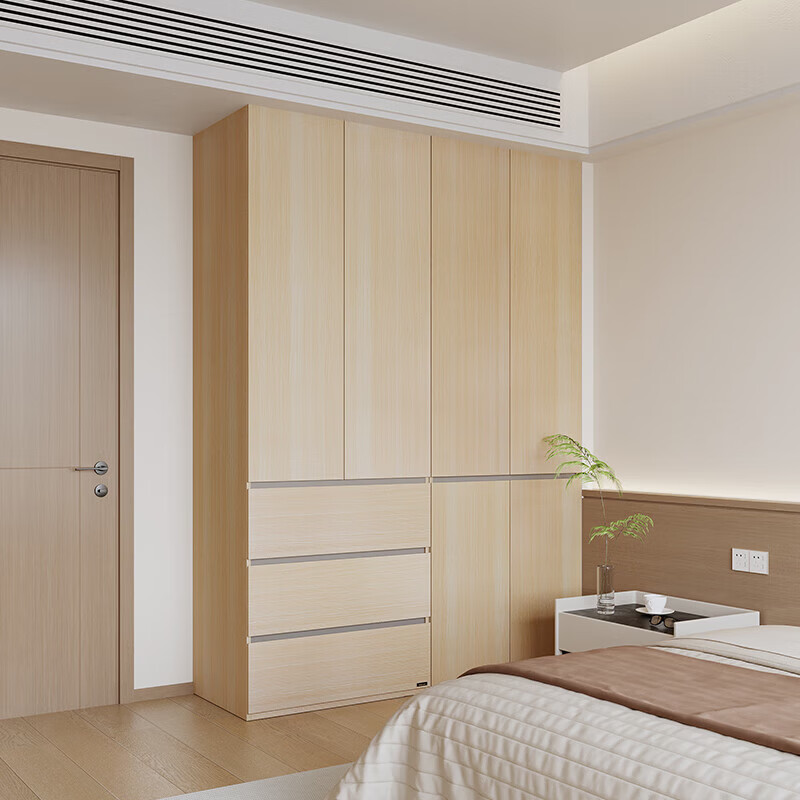 全友（QUANU）家居现代简约大衣柜组合款主卧室靠墙成品衣橱衣服收纳储物家具 【分段式】1.6*2.4米二门+带抽衣柜