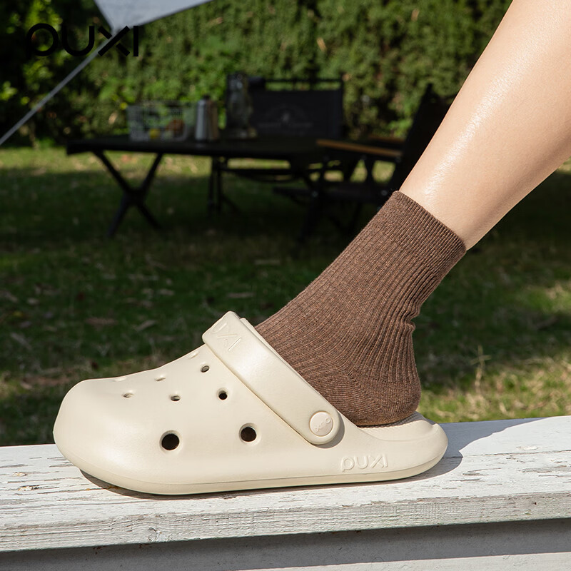 朴西洞洞鞋包头拖2026夏季新款男女防滑海边沙滩鞋简约增高外穿鞋 藏青色 【朴西户外洞洞鞋】 42-43 【推荐拍大码】