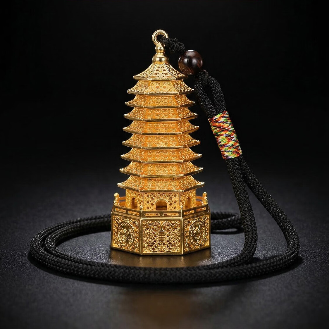 中掌柜黄铜文昌塔挂件花丝镂空书包装饰包挂文运系列毕业礼物 7厘米花丝文昌塔(9层)