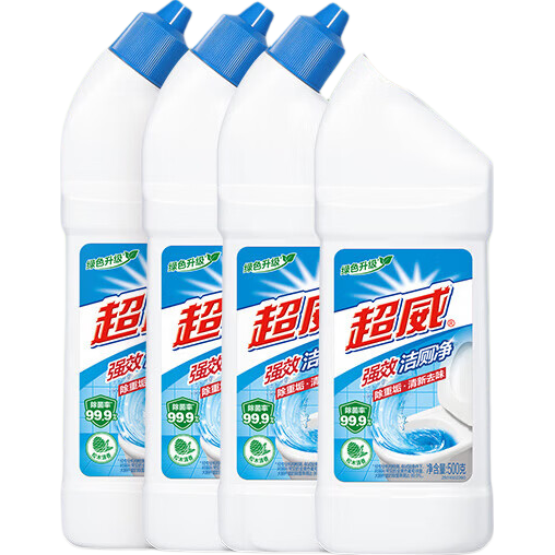 超威（SUPERB）洁厕灵马桶去垢洁厕精洁厕液洁厕剂厕所清洁剂去异味除菌去污 【4瓶】超威强效4瓶