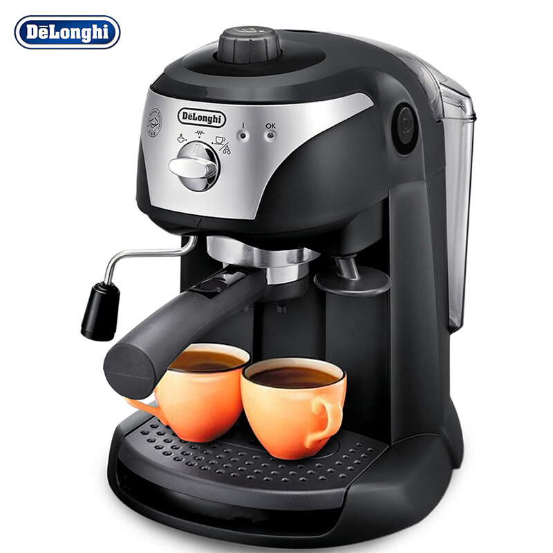 德龙（Delonghi）咖啡机 半自动咖啡机 家用 泵压式 新型的二合一咖啡过滤器手柄 EC221.B