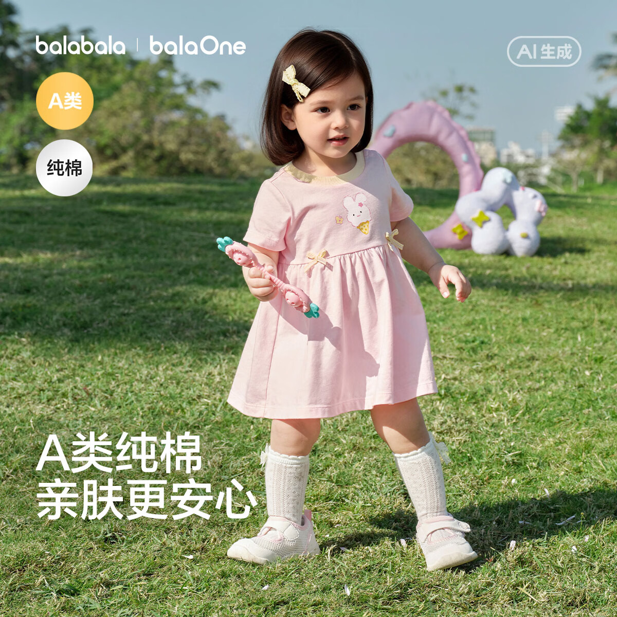 巴拉巴拉童装宝宝连衣裙婴儿公主裙2026夏季新款女童甜美可爱洋气裙子纯棉