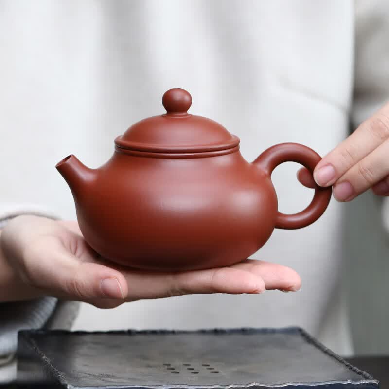 京峰阁 茶具套装 宜兴原矿全手工容天泡茶壶整套高档轻奢紫砂壶家用送礼 全手工容天紫砂壶套组【吴亚维】 6人饮 10件