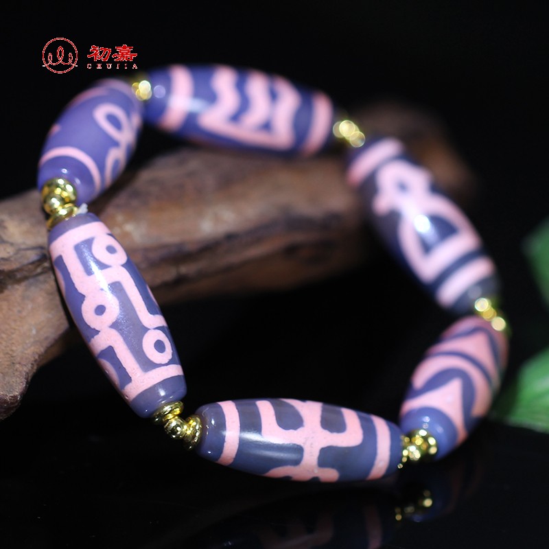 初嘉 西藏玛瑙然乌法衣天珠多宝手串 29*10mm老料玉髓手串男女桶珠