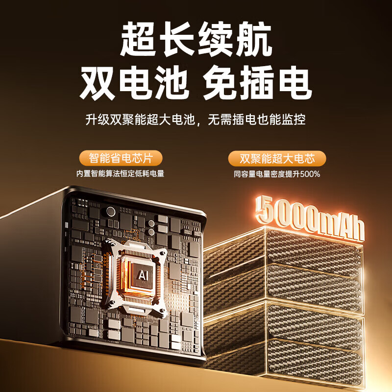 酷派（Coolpad）超清双摄变焦充电摄像头家用免插电无线wifi手机远程终身免流量监控器 4G顶配款+真10倍变焦+超大电量+录音录像