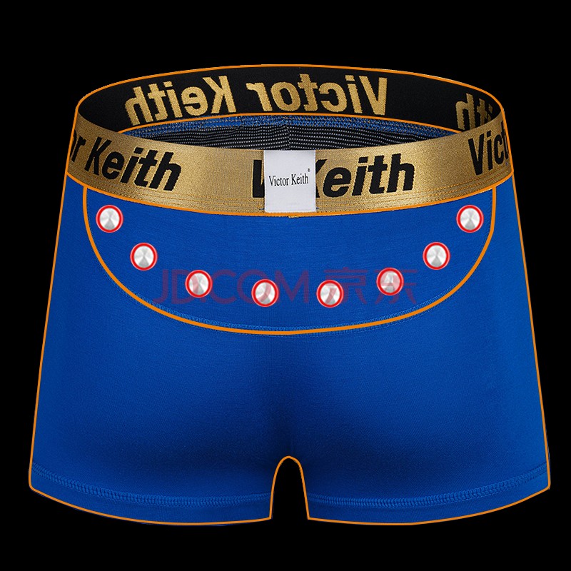 Victor Keith男士内裤男英国卫裤十二代莫代尔磁石疗能量按摩粗大保健平内角裤 战神黑红蓝各一条 XL (170) （65kg-70kg）