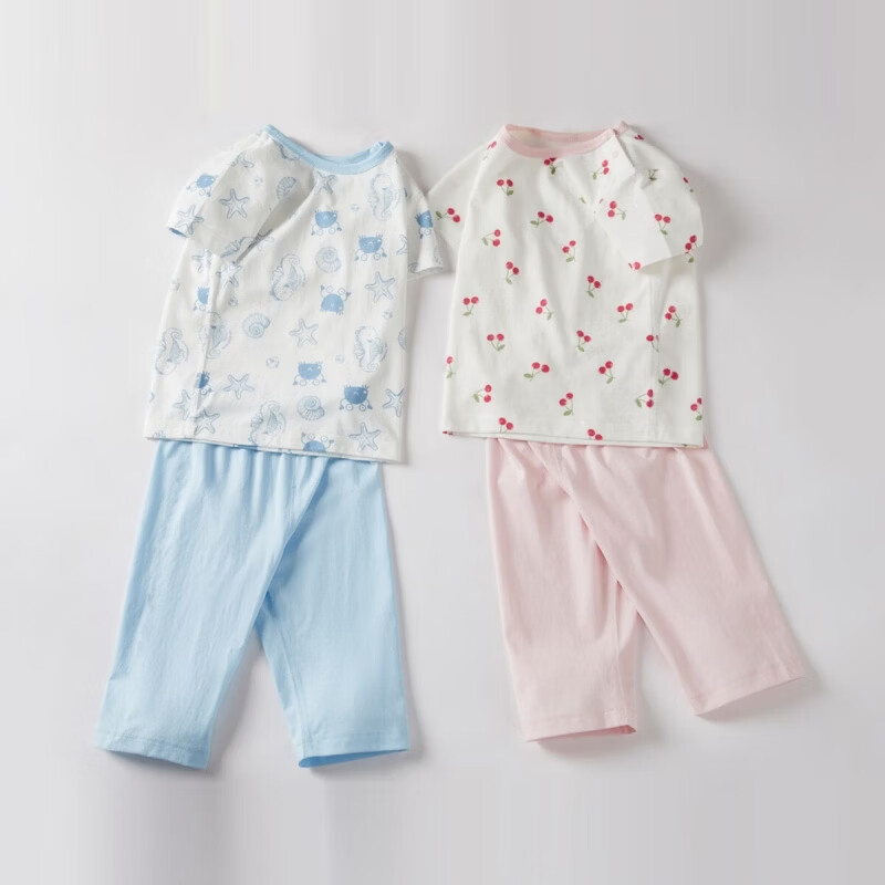 丽婴房（Les enphants）【安心棉】2026夏季新品男女童纯棉家居套装短袖套装儿童睡衣 【棉】海洋传奇 90 cm