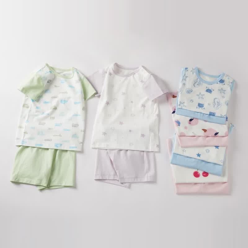 丽婴房【纯棉】男女宝宝纯棉短袖睡衣内衣套装夏季儿童家居服套装 【100%棉】海洋传奇 150 cm/12岁