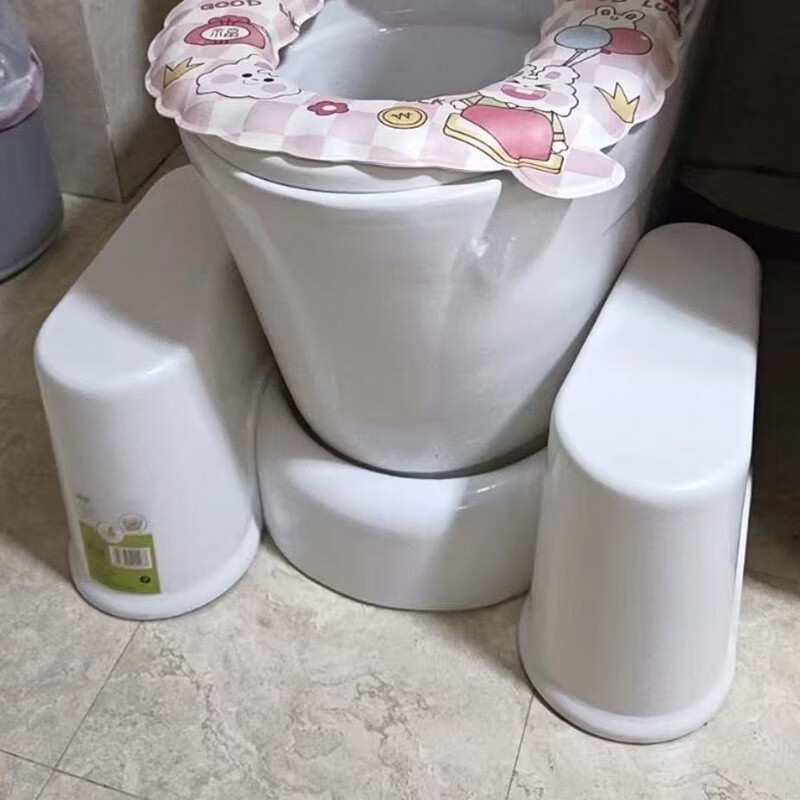 溥畔家用加厚马桶凳蹲便蹲坑厕所卫生间坐便垫脚凳脚踩凳脚踏儿童凳子 组装款[高23cm]白色
