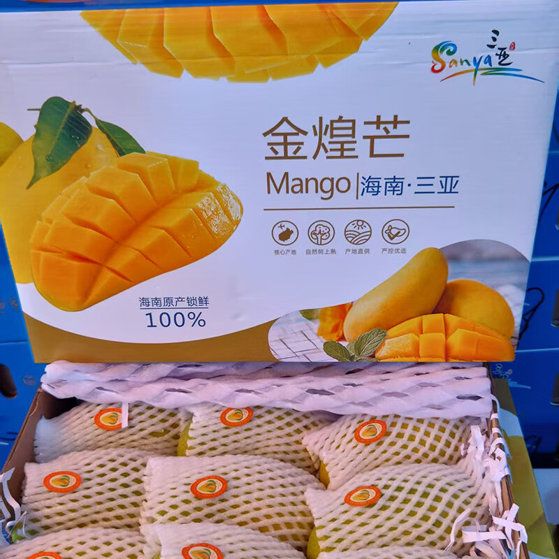 芒果 海南三亚金煌芒 个大肉厚香甜 大青芒 当季热带水果礼盒装 8斤礼盒装