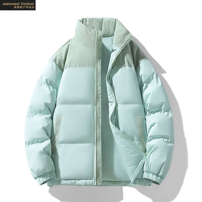 真维斯户外运动棉服男2024新款冬季防风灯芯绒棉衣情侣女加厚棉袄外套 黑色 2XL