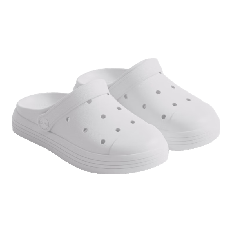 朴西浮星洞洞鞋女款薄底2026新款夏季防滑eva包头拖鞋海边沙滩鞋 云朵白 35-36 35/36