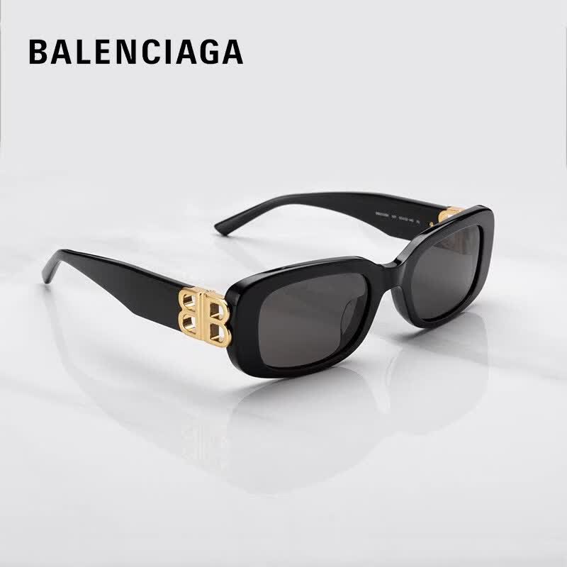 BALENCIAGABalenciaga巴黎世家墨镜男女款高级感时尚潮流猫眼太阳镜飞行墨镜 BB0310SK-001(权志龙同款)