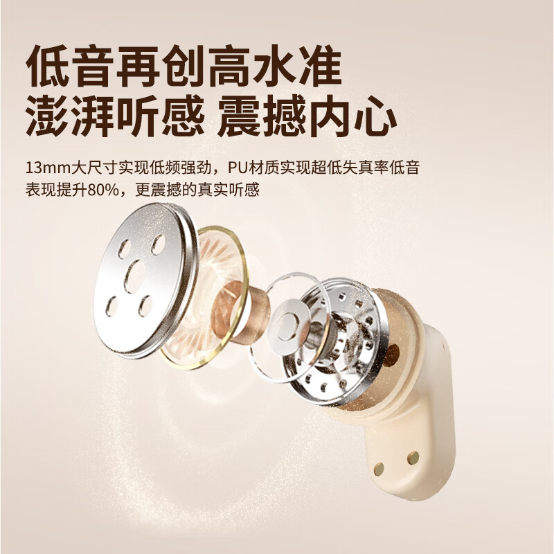 魔牛道【2026新款  HiFi级音效】蓝牙耳机真无线半入耳式短柄音乐运动游戏低延迟高音质安卓通用 旗舰【鎏金肤】颜值圆点丨半入耳HIFI丨长续航 旗舰版【适用华为苹果小米vivo】