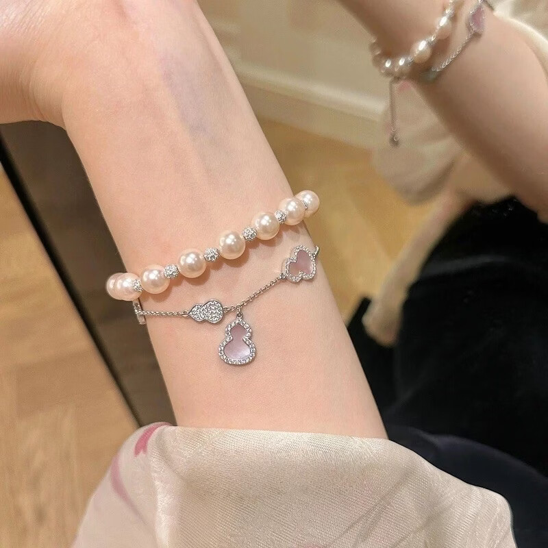 宅女之城 (团）闪锆珠珠弹力手链女网红小众设计高级感精致叠戴手串 闪锆珠珠S090