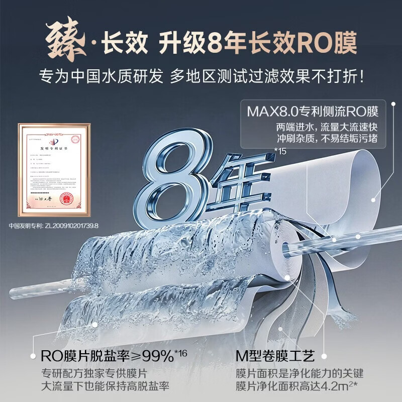 史密斯（A.O.SMITH）新品佳尼特净水器厨房专用台下用直饮机净水机饮水机家用过滤器【蓝鲸3.0Ultra】升级款CR2700AE3 升级真8年RO膜 长效恒滤48吨