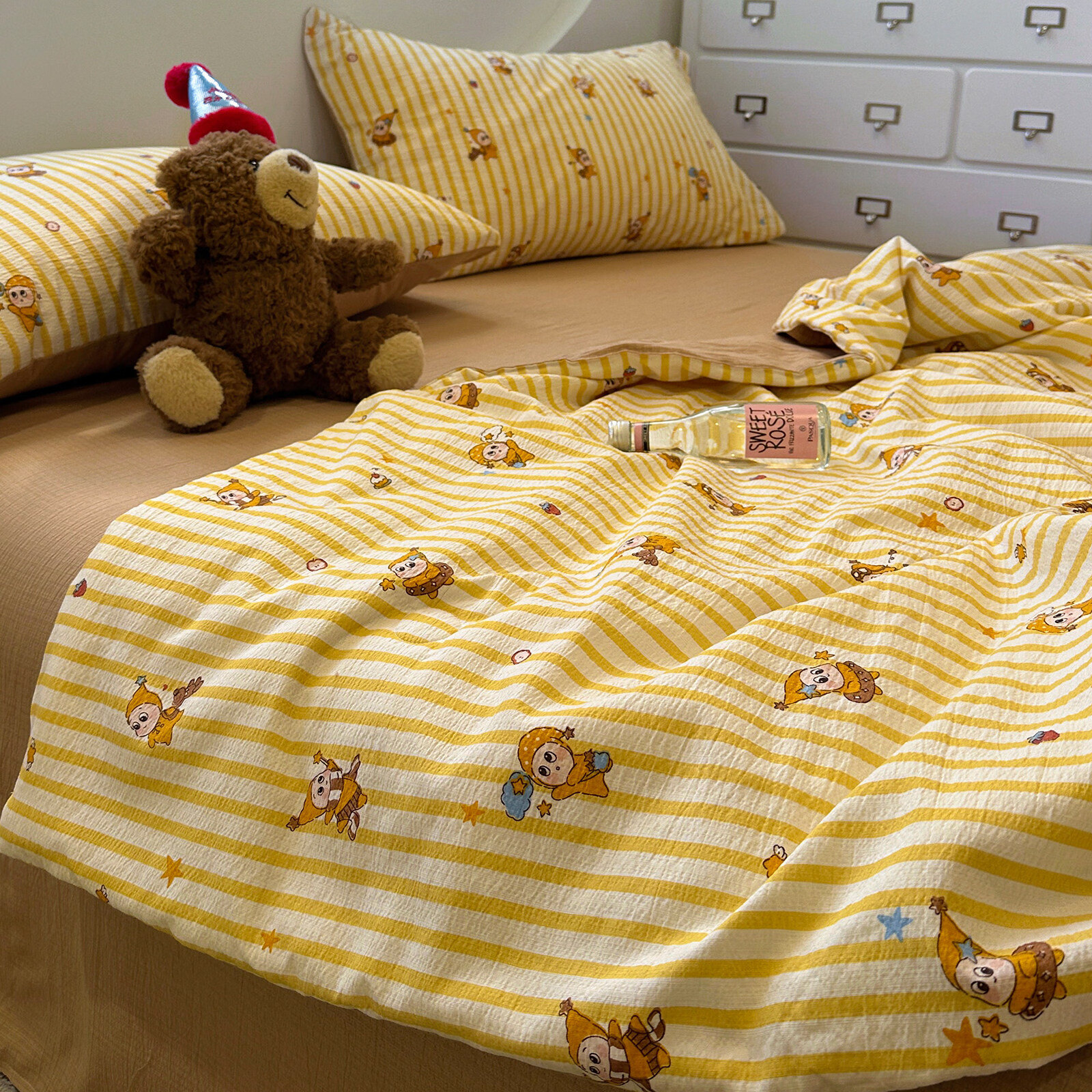 苏萱2026新款热卖皱皱纱大豆纤维夏被夏季夏凉被空调被可机水洗单双人 魔法星星 单人夏被-150x200cm