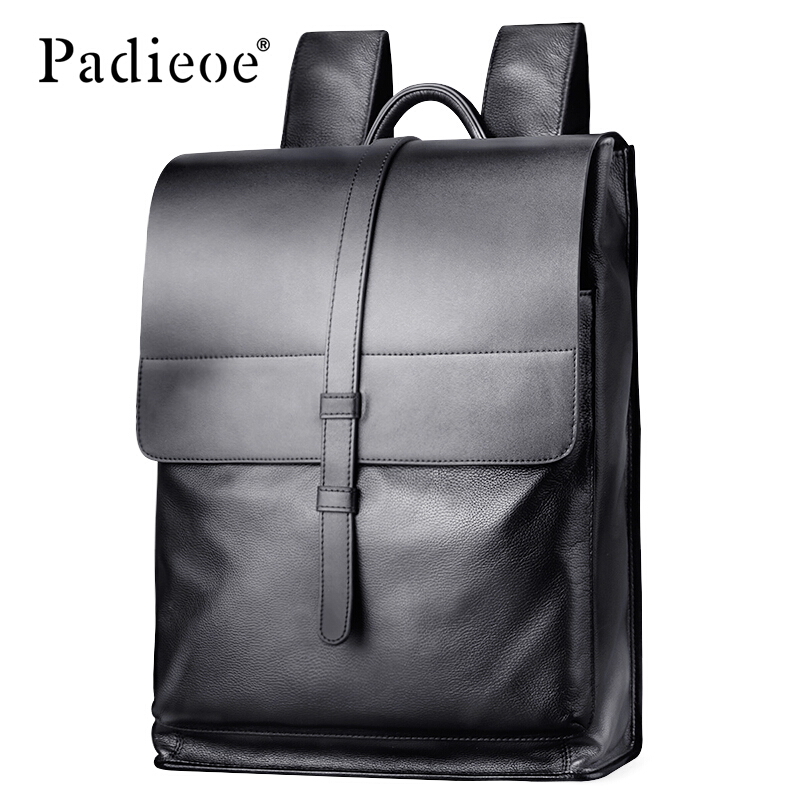 Padieoe双肩包男包潮流男生士电脑包背包男商务旅行包书包男时尚 黑色