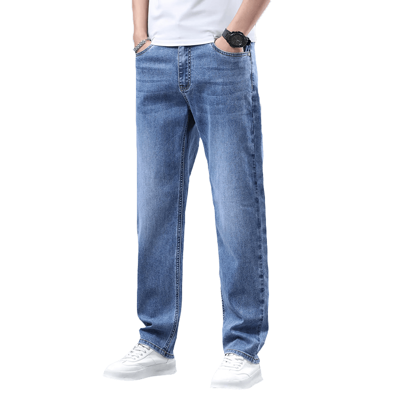 JEEP SPIRIT牛仔裤男春夏季新款直筒男士牛仔裤潮流长裤男3009 磨白蓝 32
