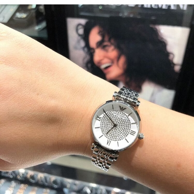 阿玛尼（ARMANI）Armani阿玛尼满天星系列手表女士腕表优雅轻奢送女友礼物AR11244 银色AR11445（质保10年）