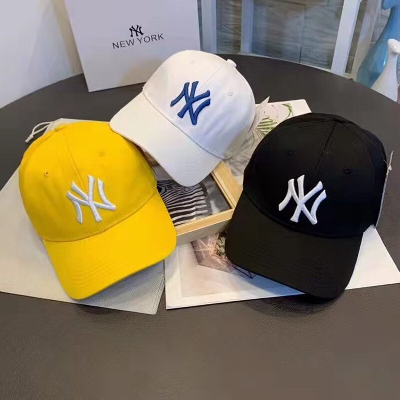 NY新款软顶棒球帽韩版女休闲时尚刺绣大标N情侣鸭舌帽潮ins春夏遮 L蓝色 均码