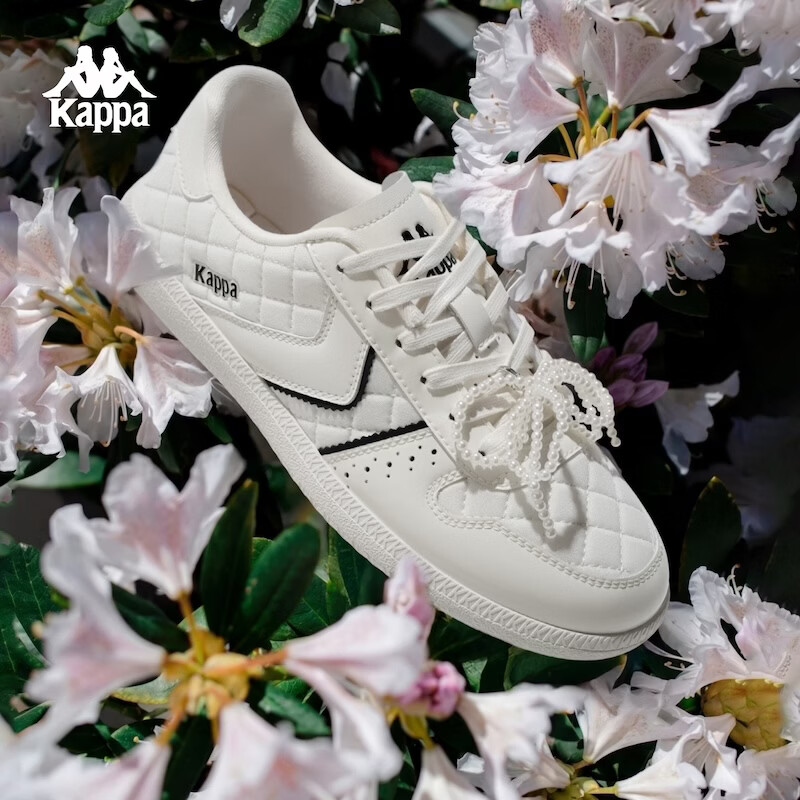 卡帕（Kappa）女鞋运动德训鞋女夏季新款轻便板鞋百搭潮流休闲鞋子 经典白 39