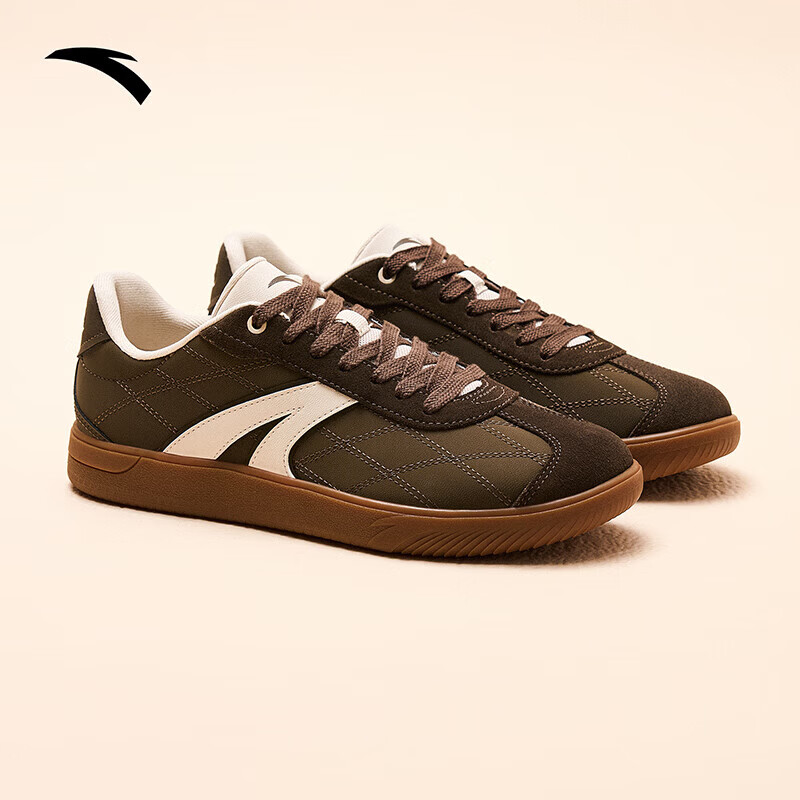 安踏（ANTA）TT鞋小香风男板鞋薄底德训鞋经典T头鞋休闲百搭通勤潮流运动鞋 【男款】麝香褐/白垩色-4 39 (男6.5)