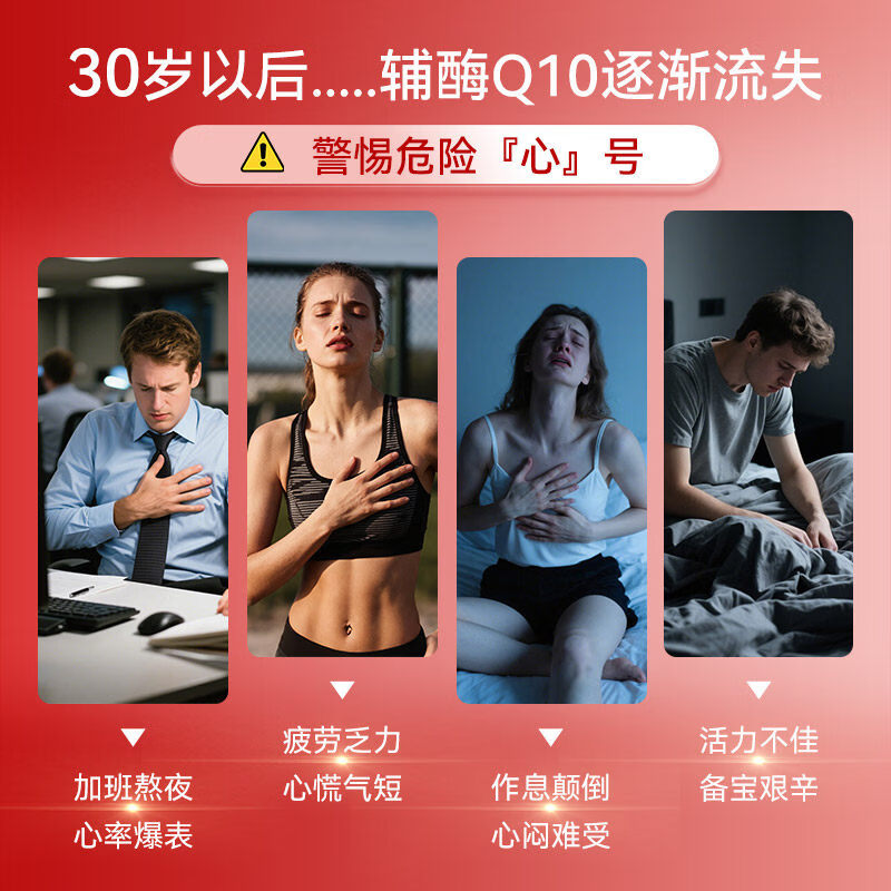 Confidence USA信心康乐辅酶Q10还原型软胶囊200mg coq10加班熬夜保护心脏60粒 60粒*1瓶