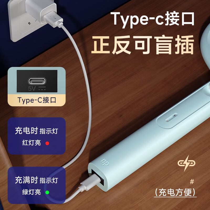 久量（DP）电蚊拍充电式灭蝇拍家用紫光强力诱蚊驱蚊苍蝇拍可无缝贴墙灭蚊灯 日常款【大网面+寻蚊灯+Type-c充电】