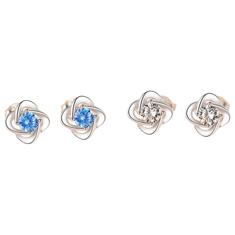 締晶四葉草耳釘銀耳環(huán)女2026年新款耳飾生日禮物送女朋友老婆實用 E2270四葉草銀針耳飾-銀色白鋯