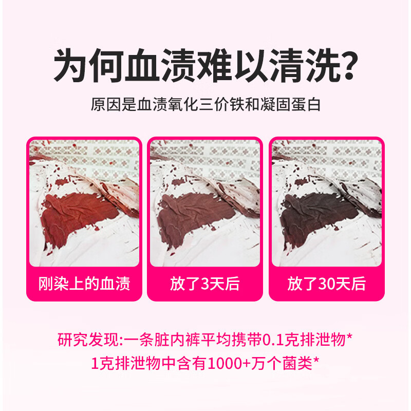 AILUKI日本蛋白酶血渍净干洗剂去顽固姨妈月经血渍清洗剂床单内裤除血迹 血渍干洗120ml*1瓶