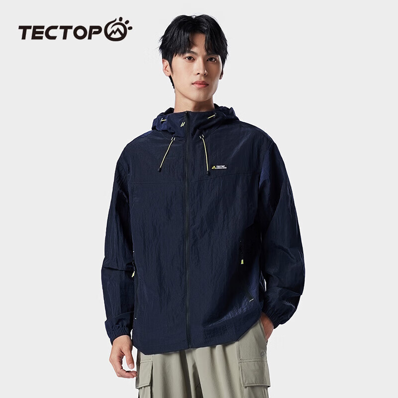 探拓（TECTOP）防晒衣服男士UPF50+防紫外线2024夏季轻薄透气户外钓鱼皮肤衣外穿 深藏青【男款【轻薄防晒 S
