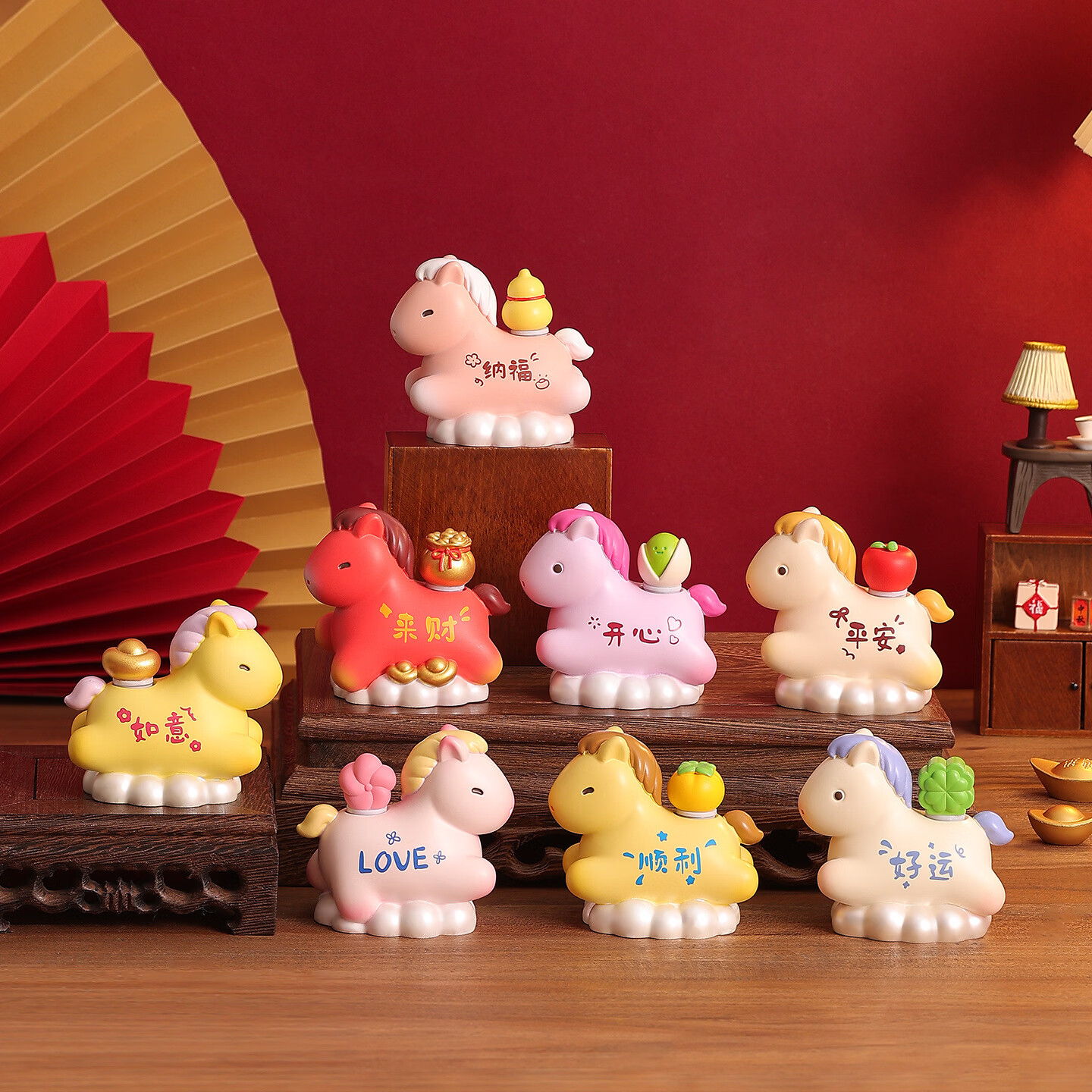 其他马年新款物趣玩公仔办公室桌面装饰摆件新年伴手公司员工礼物 YF072-368F马上转运