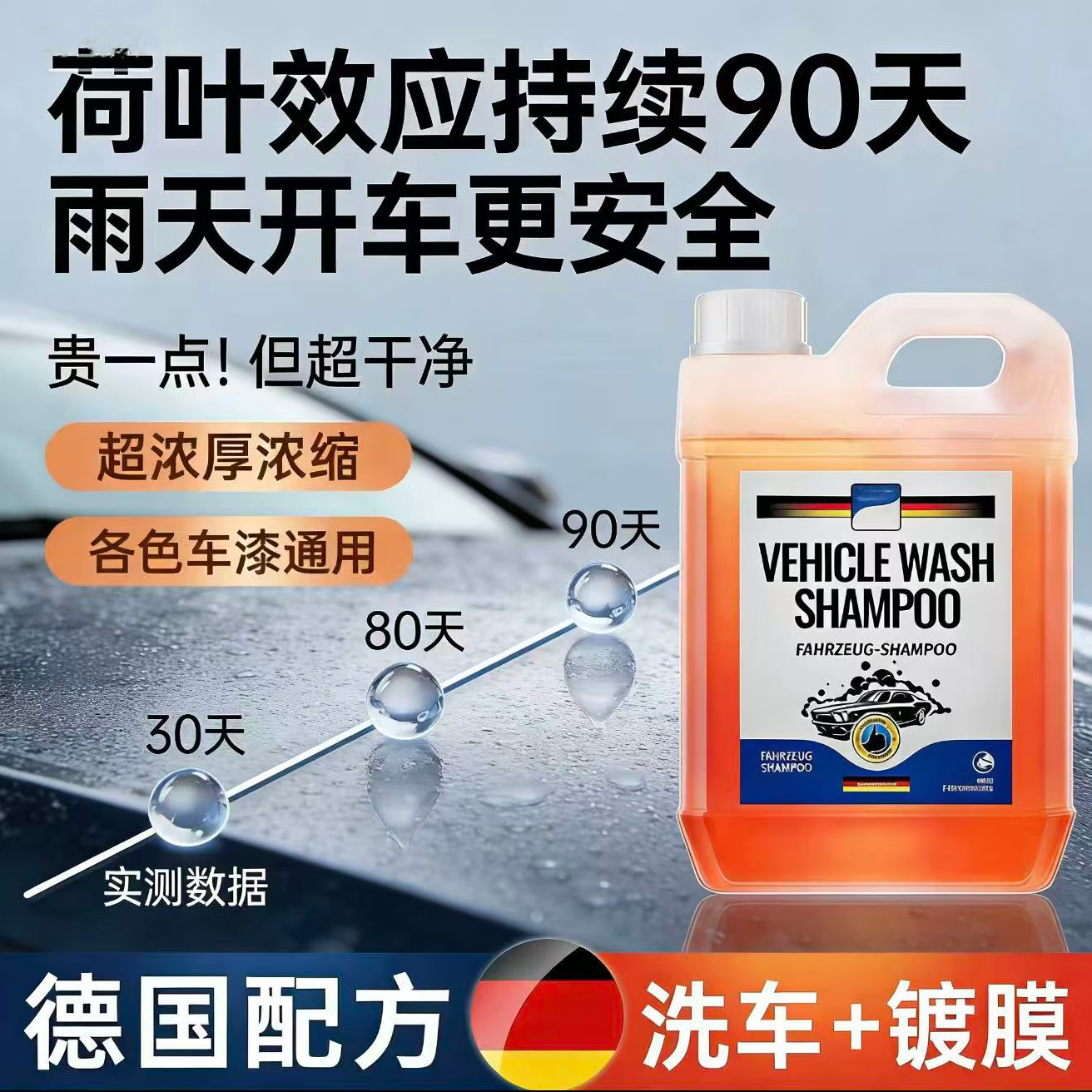 活力28匠心国货洗车液水蜡高泡沫清洗剂黑白车专用汽车免擦拭强力去污渍 冬季通用型 2kg 1瓶 高泡型