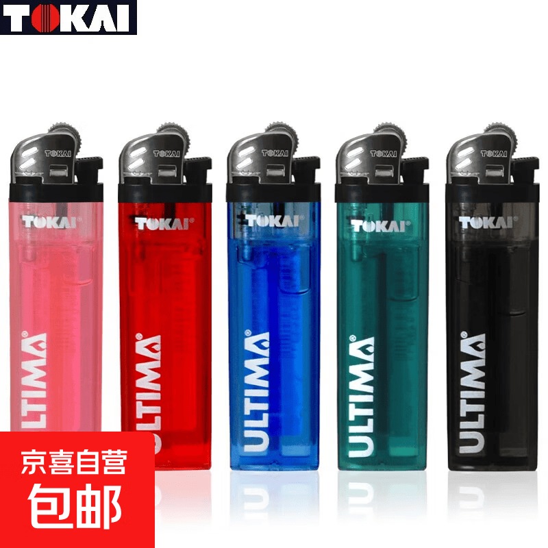 TOKAI东海日本一次性气体打火机火石滑轮透明防爆明火砂轮机男士 5支