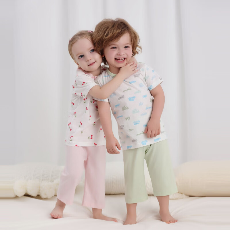 丽婴房（Les enphants）【安心棉】2026夏季新品男女童纯棉家居套装短袖套装儿童睡衣 【棉】海洋传奇 90 cm