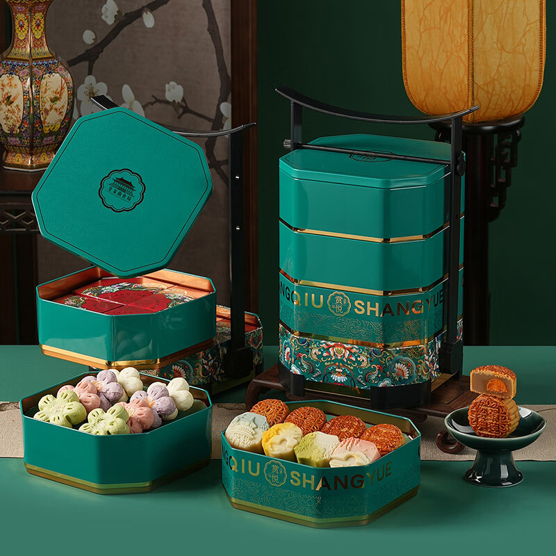 皇家尚食局 中秋节月饼礼盒广式月饼桃山糕点心高档礼品送礼物陕西特产1125g