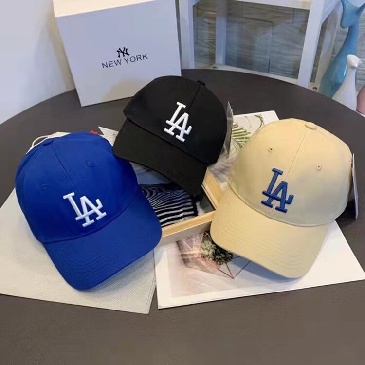 NY新款软顶棒球帽韩版女休闲时尚刺绣大标N情侣鸭舌帽潮ins春夏遮 L蓝色 均码
