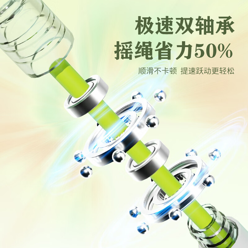 安踏（ANTA）双轴承儿童沙专业式跳绳学生幼儿园一年级小学生初学考试竞速比赛 元气绿【双轴承透视版】