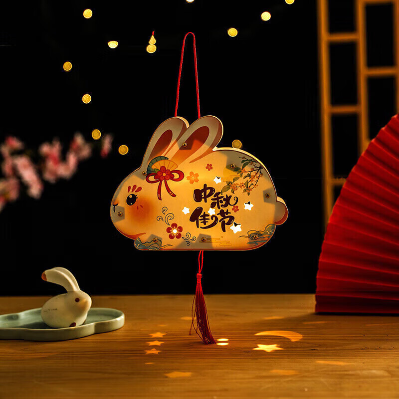 MN中秋节灯笼合集各类灯笼DIY制作节庆喜庆 兔系列1随机3个装