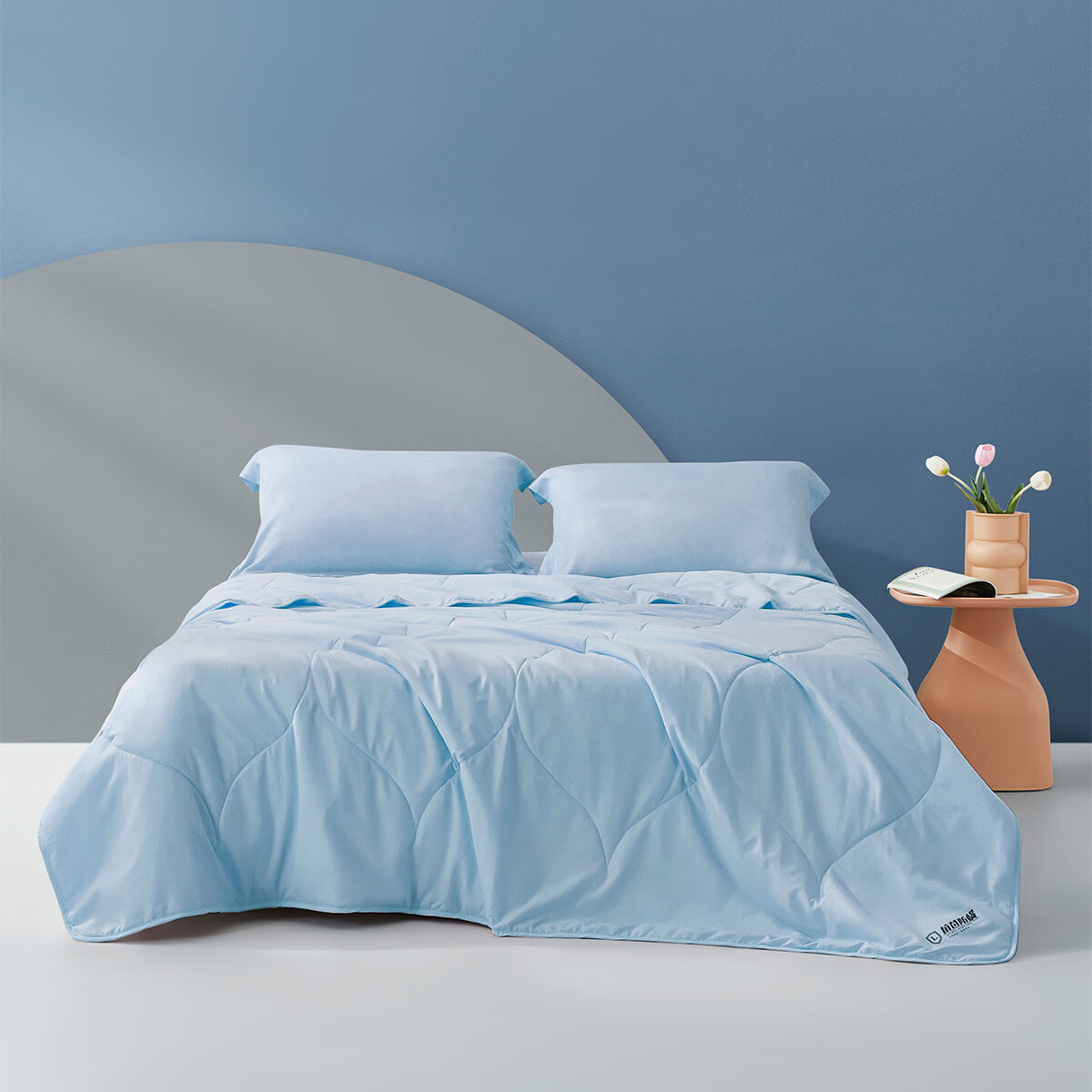 罗莱缅柔A类抗菌纤维水洗夏被-天际蓝 天际蓝 150*215cm