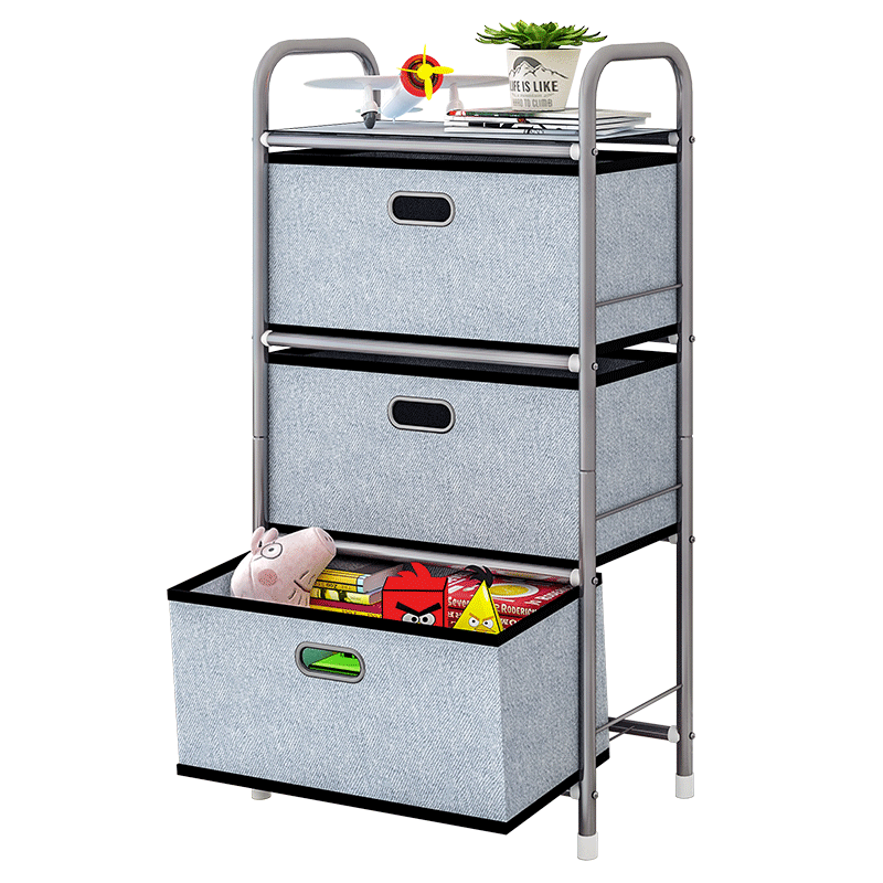 亚思特抽屉式收纳柜加厚加大置物架层架 玩具收纳盒家用收纳箱整理储物架子 牛仔色