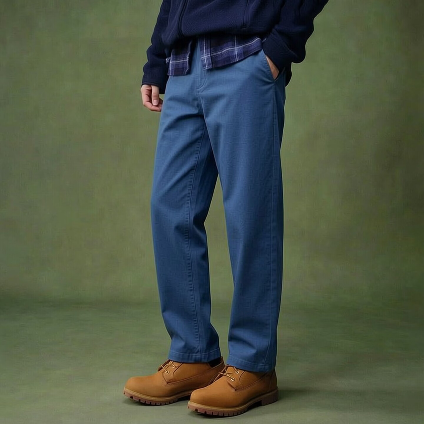 添柏岚（Timberland）男裤工装裤春秋款户外运动裤透气宽松直筒休闲裤子男款 蓝色/直筒裤脚/纽扣拉链门襟 35 建议拍小一码
